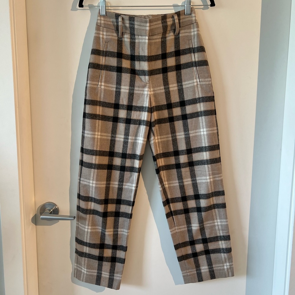 Aritzia Wilfred Wool Plaid Pants